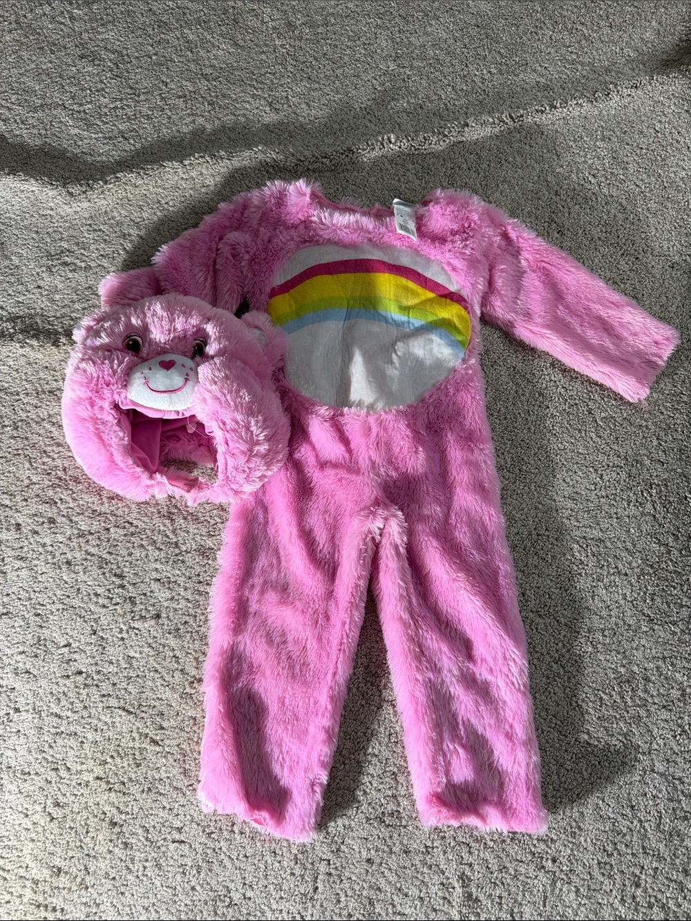 Care Bears Pink Fuzzy Rainbow One-Piece